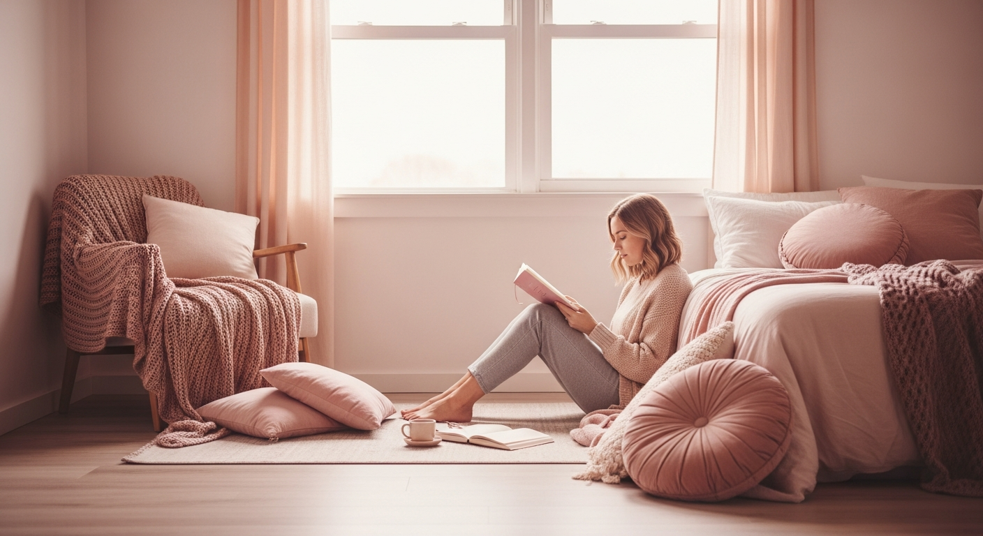 A woman sitting quietly, journaling, processing her emotions after a breakup
